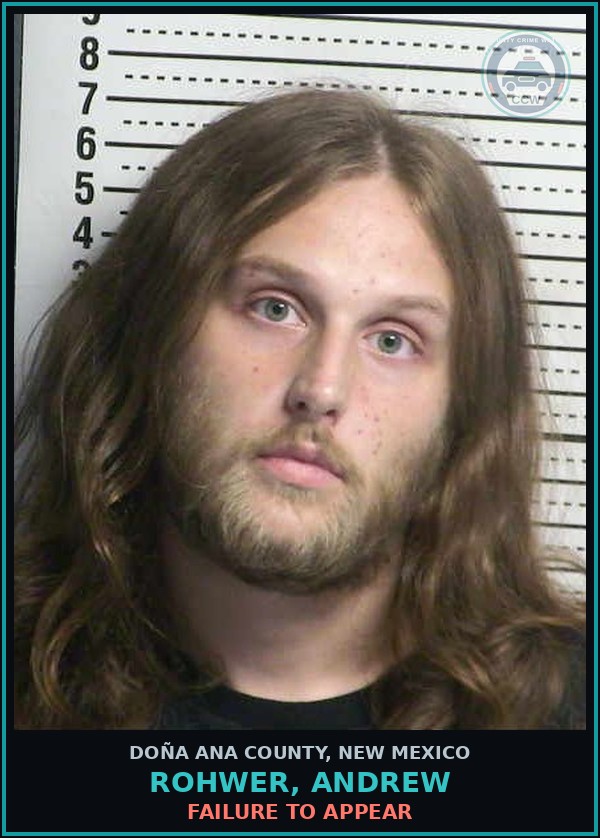 Booking mugshot of Rohwer, Andrew in Doña Ana County