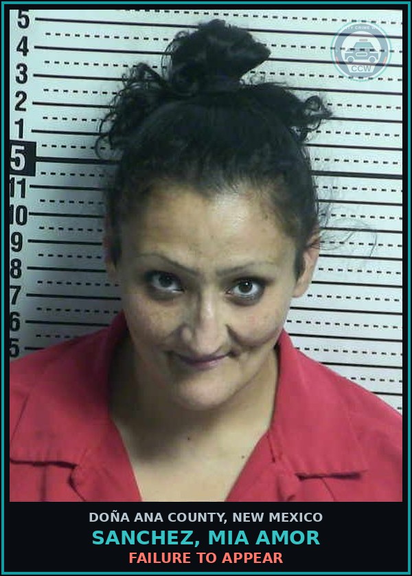 Booking mugshot of Sanchez, Mia Amor in Doña Ana County