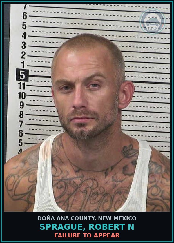Booking mugshot of Sprague, Robert N in Doña Ana County
