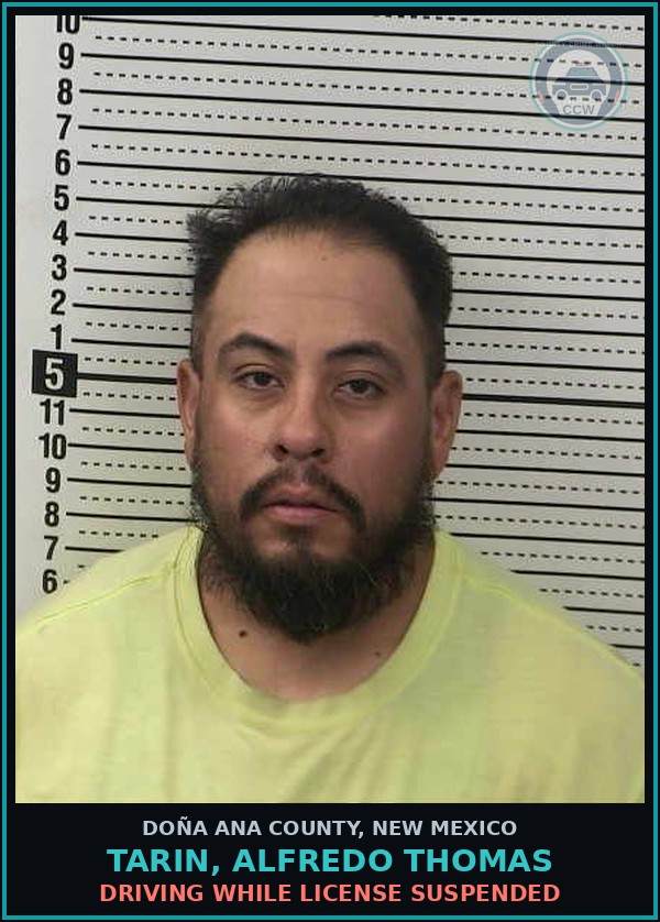 Booking mugshot of Tarin, Alfredo Thomas in Doña Ana County