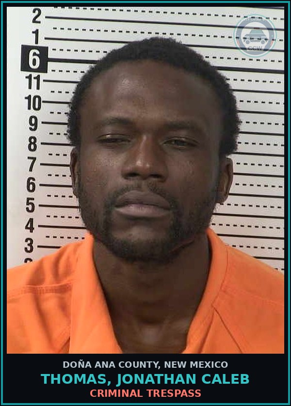 Booking mugshot of Thomas, Jonathan Caleb in Doña Ana County