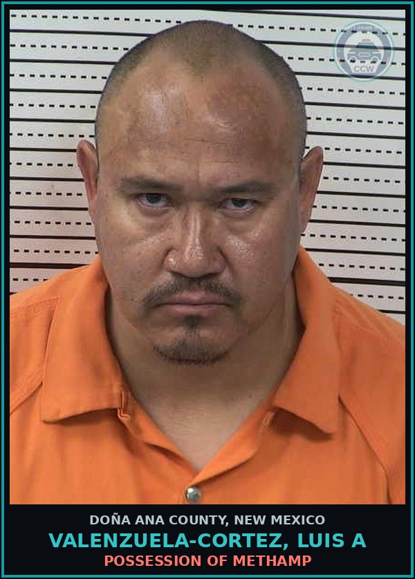 Booking mugshot of Valenzuela-Cortez, Luis A in Doña Ana County