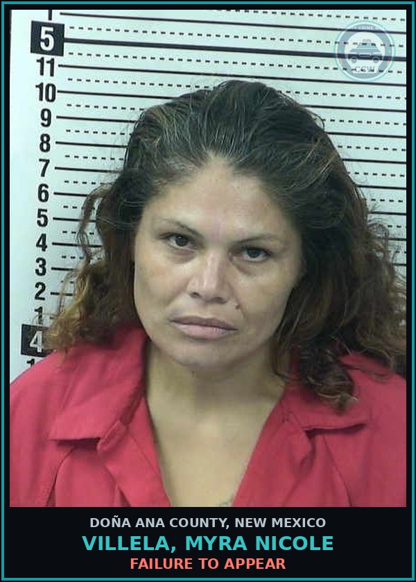 Booking mugshot of Villela, Myra Nicole in Doña Ana County