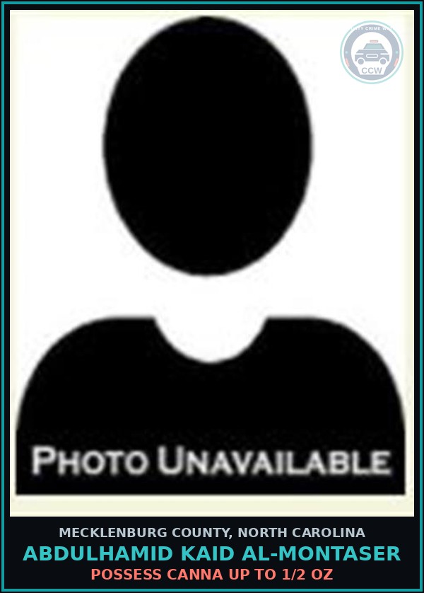 Booking mugshot of ABDULHAMID KAID AL-MONTASER in Mecklenburg County