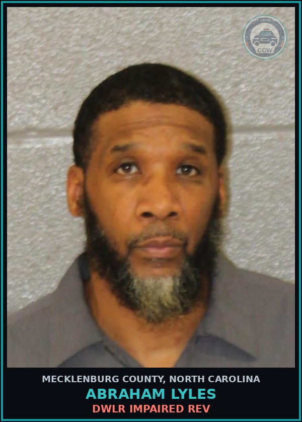 Booking mugshot of ABRAHAM LYLES in Mecklenburg County