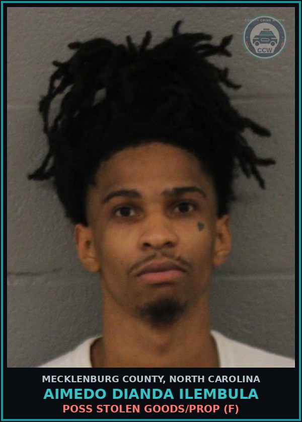 Booking mugshot of AIMEDO DIANDA ILEMBULA in Mecklenburg County