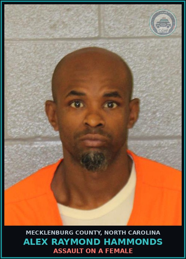Booking mugshot of ALEX RAYMOND HAMMONDS in Mecklenburg County