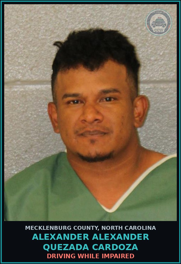Booking mugshot of ALEXANDER ALEXANDER QUEZADA CARDOZA in Mecklenburg County
