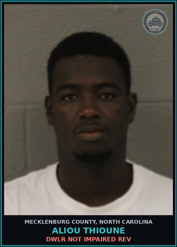 Booking mugshot of ALIOU THIOUNE in Mecklenburg County