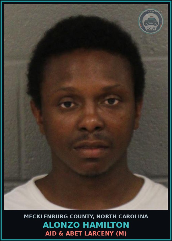 Booking mugshot of ALONZO HAMILTON in Mecklenburg County