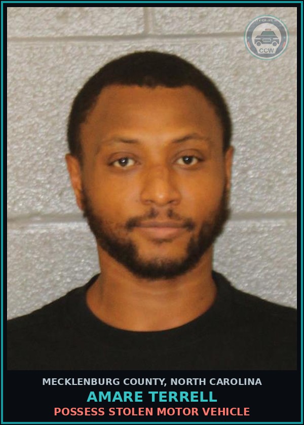 Booking mugshot of AMARE TERRELL in Mecklenburg County