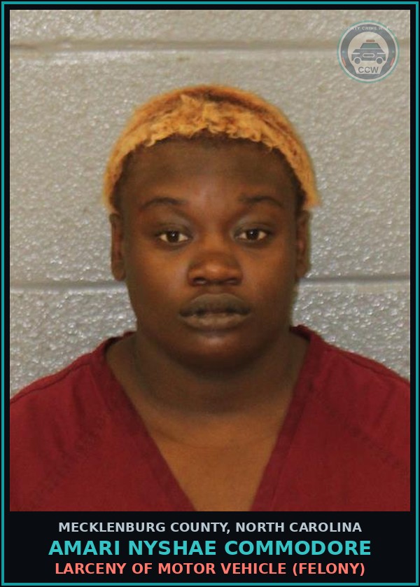 Booking mugshot of AMARI NYSHAE COMMODORE in Mecklenburg County