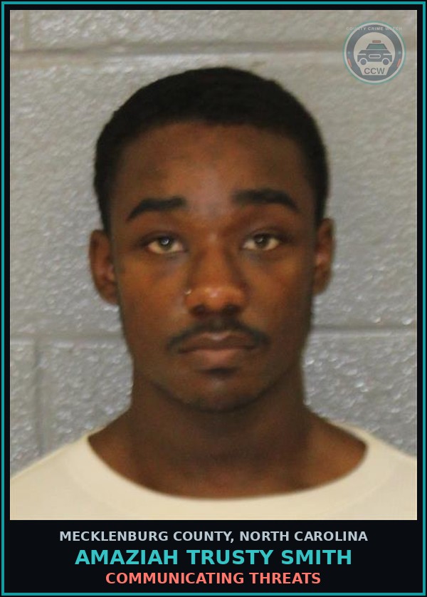 Booking mugshot of AMAZIAH TRUSTY SMITH in Mecklenburg County