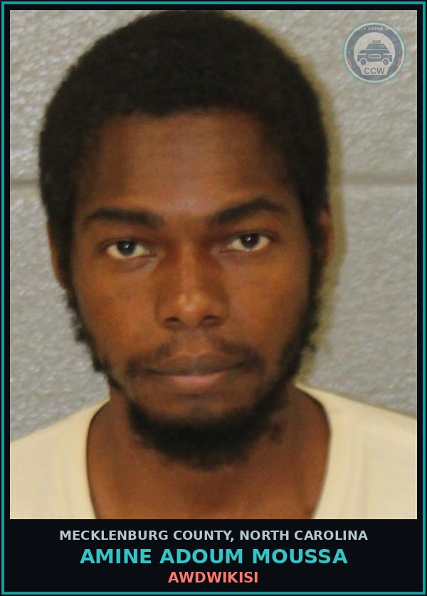 Booking mugshot of AMINE ADOUM MOUSSA in Mecklenburg County