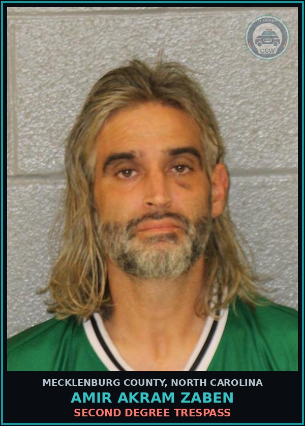 Booking mugshot of AMIR AKRAM ZABEN in Mecklenburg County