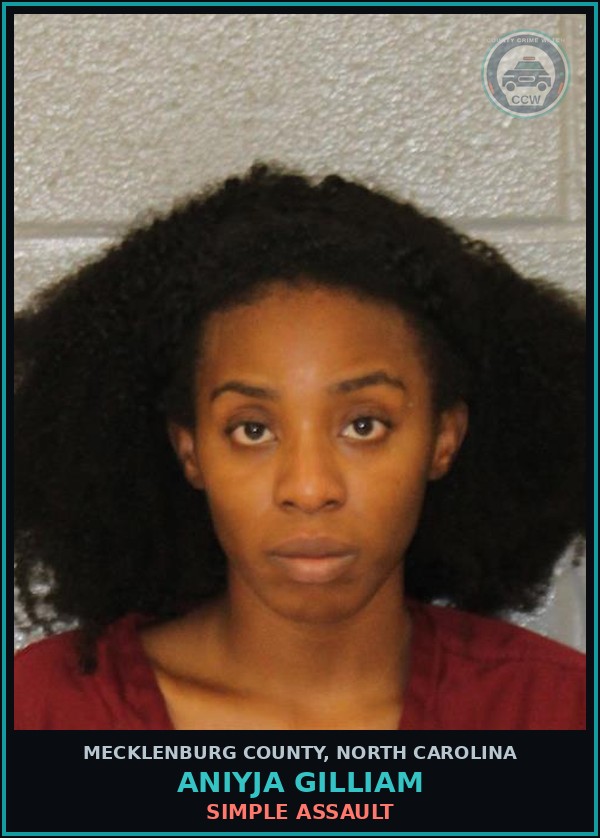 Booking mugshot of ANIYJA GILLIAM in Mecklenburg County