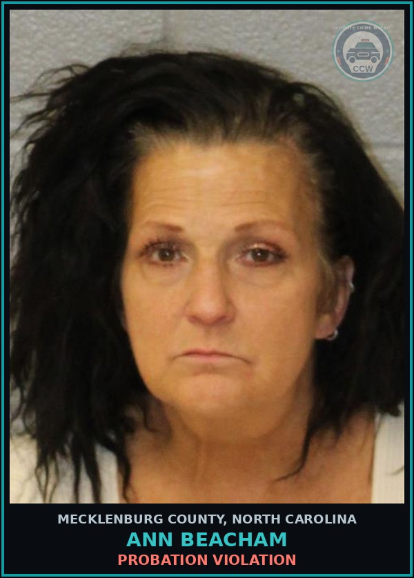 Booking mugshot of ANN BEACHAM in Mecklenburg County