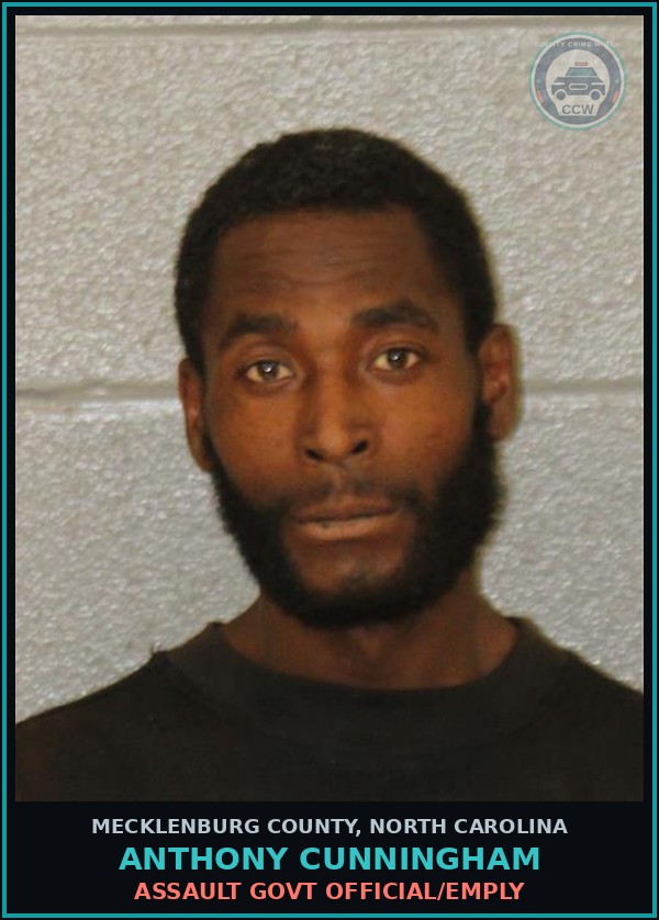 Booking mugshot of ANTHONY CUNNINGHAM in Mecklenburg County