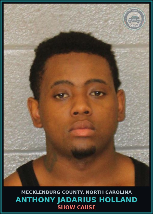 Booking mugshot of ANTHONY JADARIUS HOLLAND in Mecklenburg County