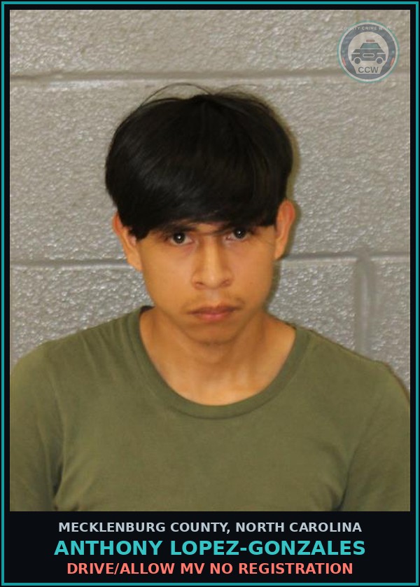 Booking mugshot of ANTHONY LOPEZ-GONZALES in Mecklenburg County