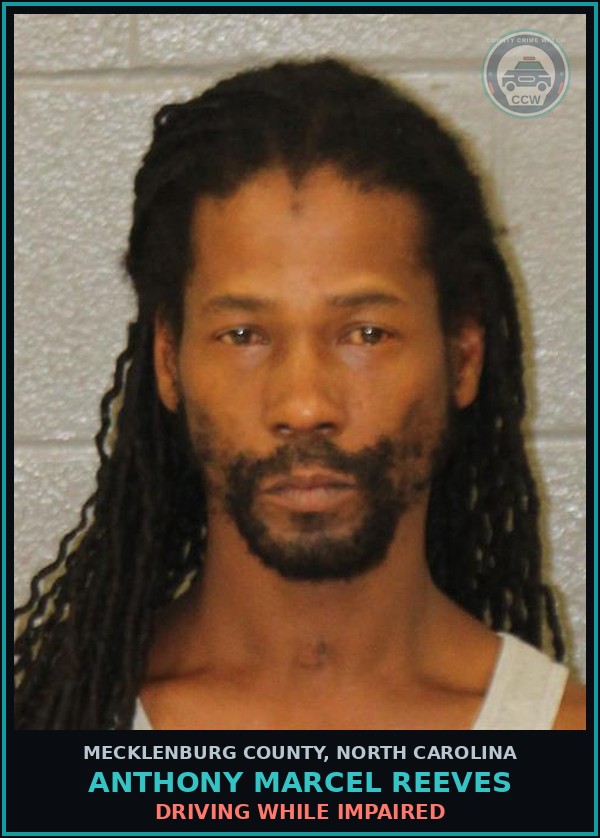 Booking mugshot of ANTHONY MARCEL REEVES in Mecklenburg County