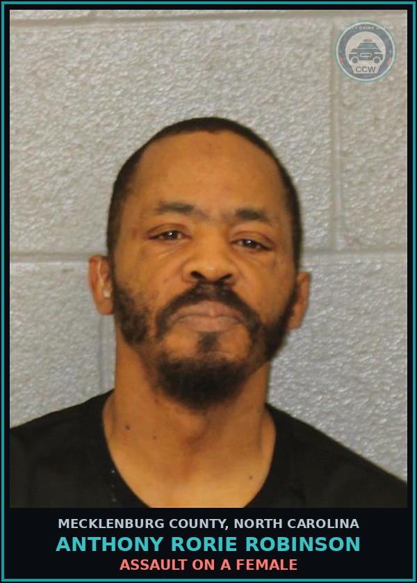 Booking mugshot of ANTHONY RORIE ROBINSON in Mecklenburg County