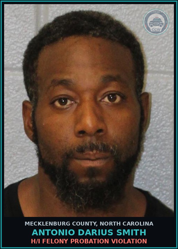 Booking mugshot of ANTONIO DARIUS SMITH in Mecklenburg County