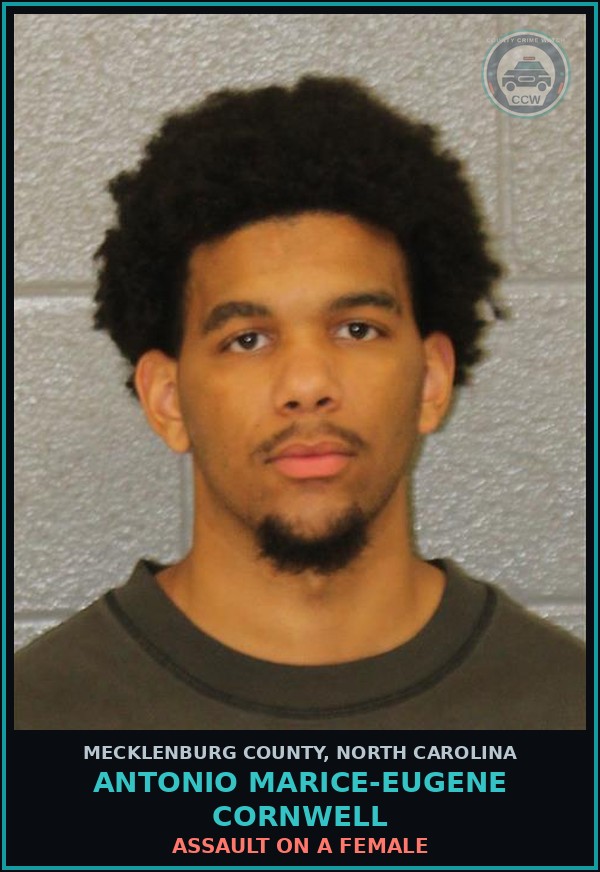 Booking mugshot of ANTONIO MARICE-EUGENE CORNWELL in Mecklenburg County