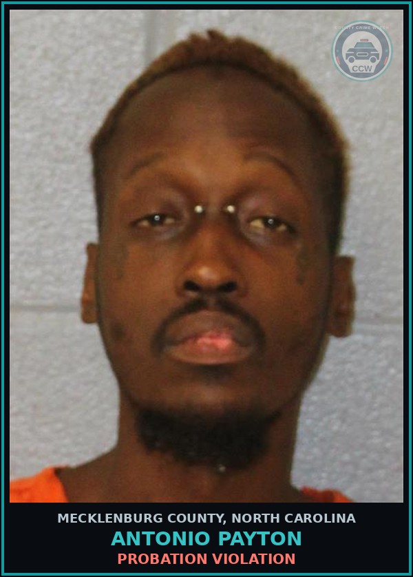 Booking mugshot of ANTONIO PAYTON in Mecklenburg County