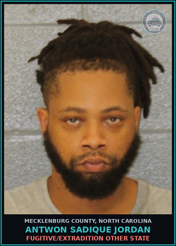 Booking mugshot of ANTWON SADIQUE JORDAN in Mecklenburg County