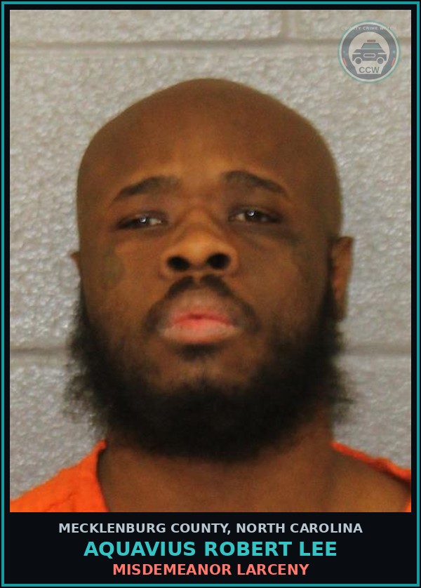 Booking mugshot of AQUAVIUS ROBERT LEE in Mecklenburg County