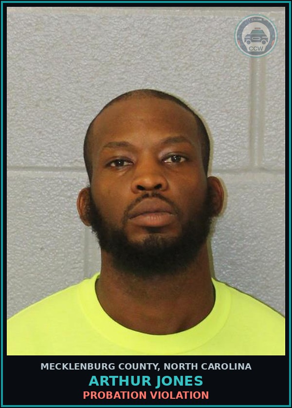 Booking mugshot of ARTHUR JONES in Mecklenburg County