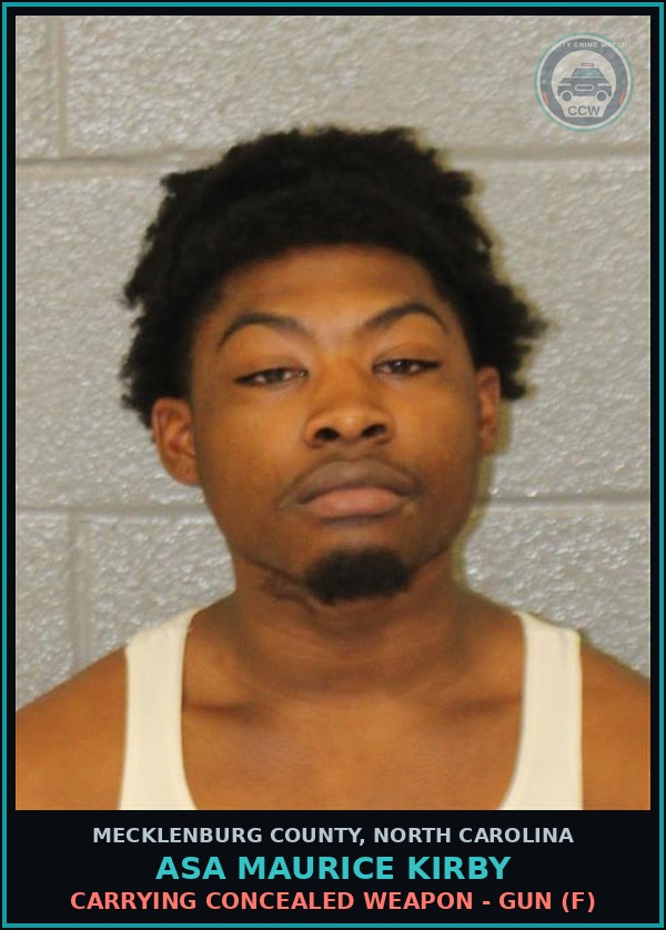 Booking mugshot of ASA MAURICE KIRBY in Mecklenburg County