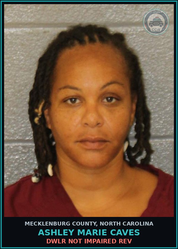 Booking mugshot of ASHLEY MARIE CAVES in Mecklenburg County