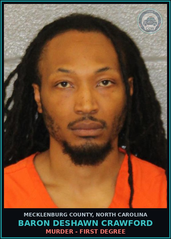 Booking mugshot of BARON DESHAWN CRAWFORD in Mecklenburg County