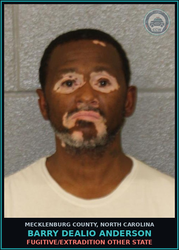 Booking mugshot of BARRY DEALIO ANDERSON in Mecklenburg County