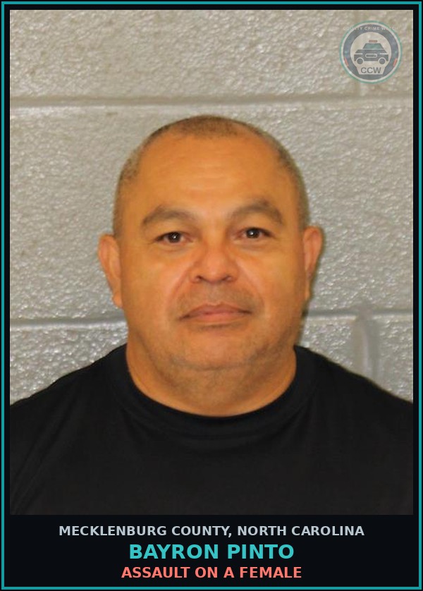 Booking mugshot of BAYRON PINTO in Mecklenburg County