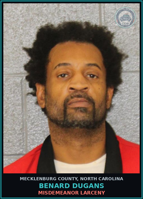 Booking mugshot of BENARD DUGANS in Mecklenburg County