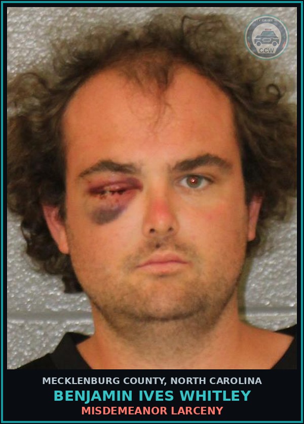 Booking mugshot of BENJAMIN IVES WHITLEY in Mecklenburg County