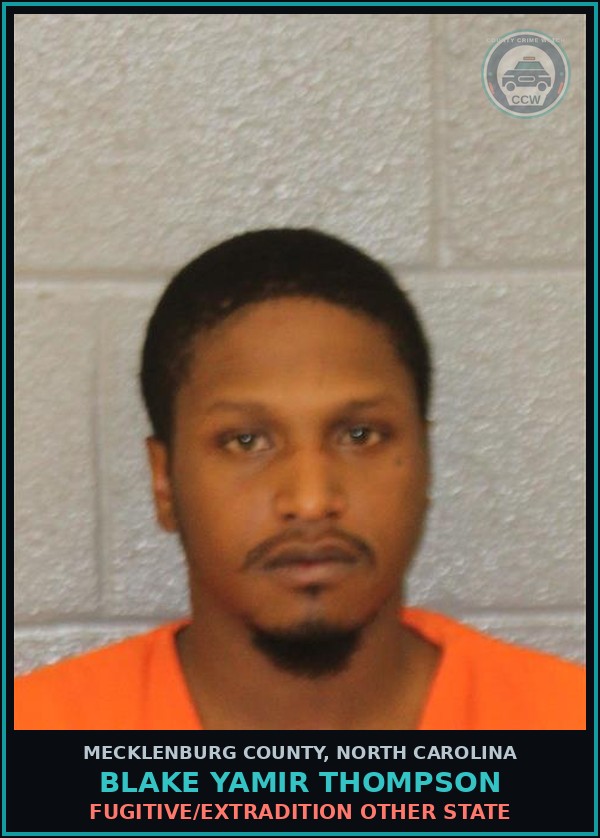 Booking mugshot of BLAKE YAMIR THOMPSON in Mecklenburg County