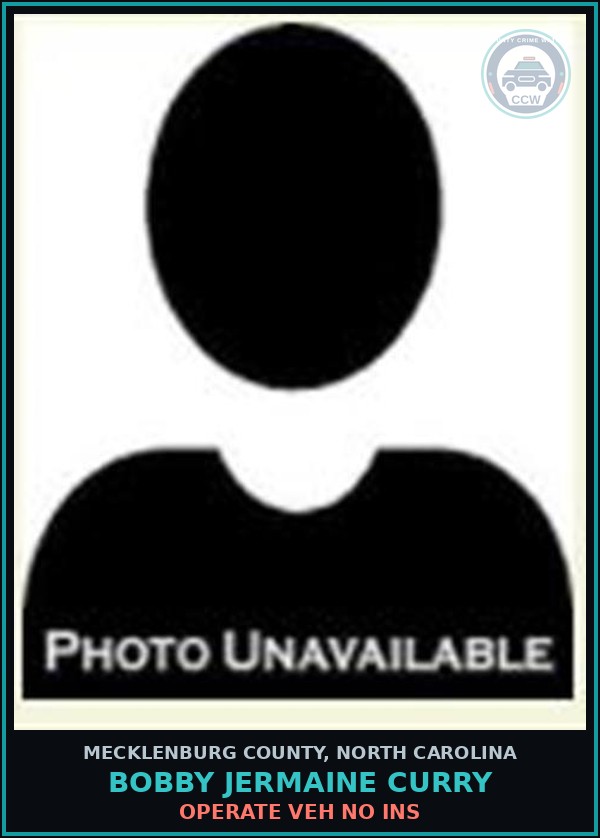 Booking mugshot of BOBBY JERMAINE CURRY in Mecklenburg County