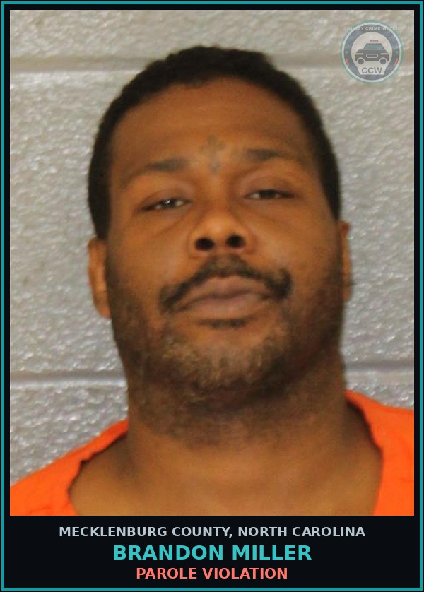 Booking mugshot of BRANDON MILLER in Mecklenburg County
