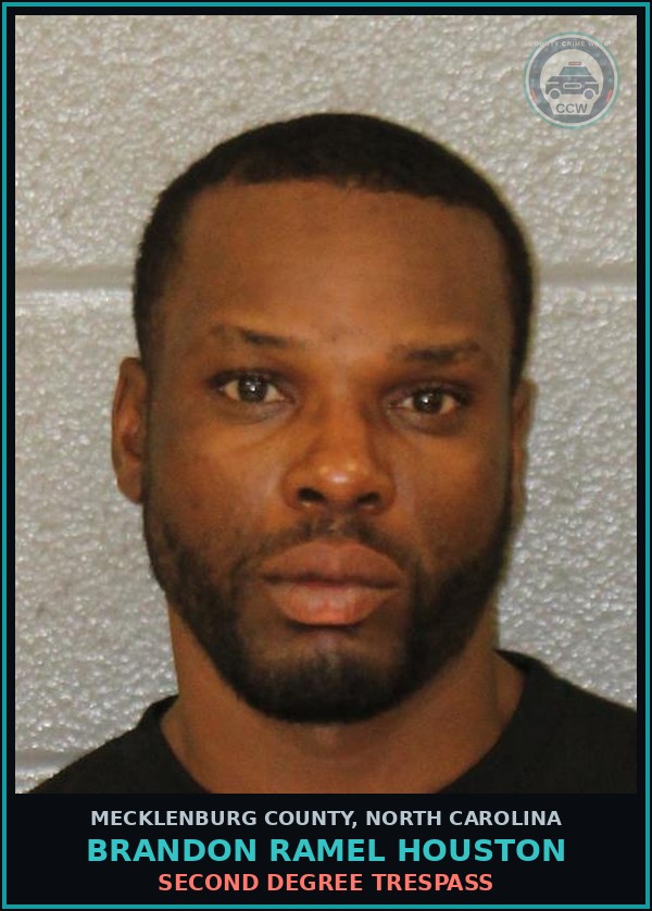 Booking mugshot of BRANDON RAMEL HOUSTON in Mecklenburg County