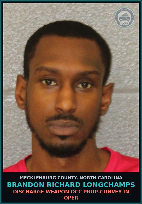 Booking mugshot of BRANDON RICHARD LONGCHAMPS in Mecklenburg County