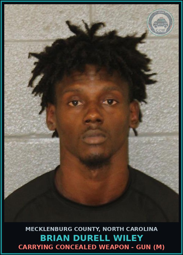 Booking mugshot of BRIAN DURELL WILEY in Mecklenburg County