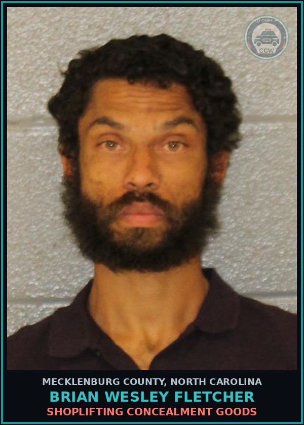 Booking mugshot of BRIAN WESLEY FLETCHER in Mecklenburg County