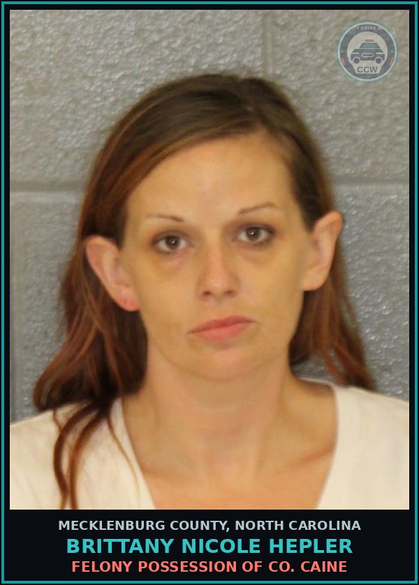 Booking mugshot of BRITTANY NICOLE HEPLER in Mecklenburg County