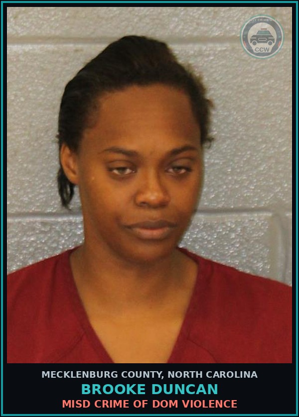 Booking mugshot of BROOKE DUNCAN in Mecklenburg County