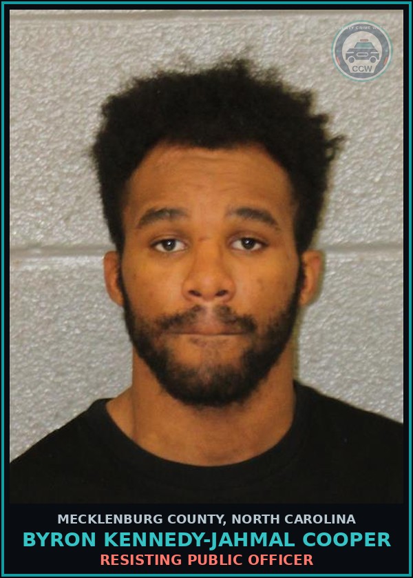 Booking mugshot of BYRON KENNEDY-JAHMAL COOPER in Mecklenburg County