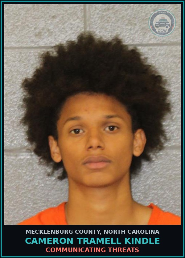 Booking mugshot of CAMERON TRAMELL KINDLE in Mecklenburg County